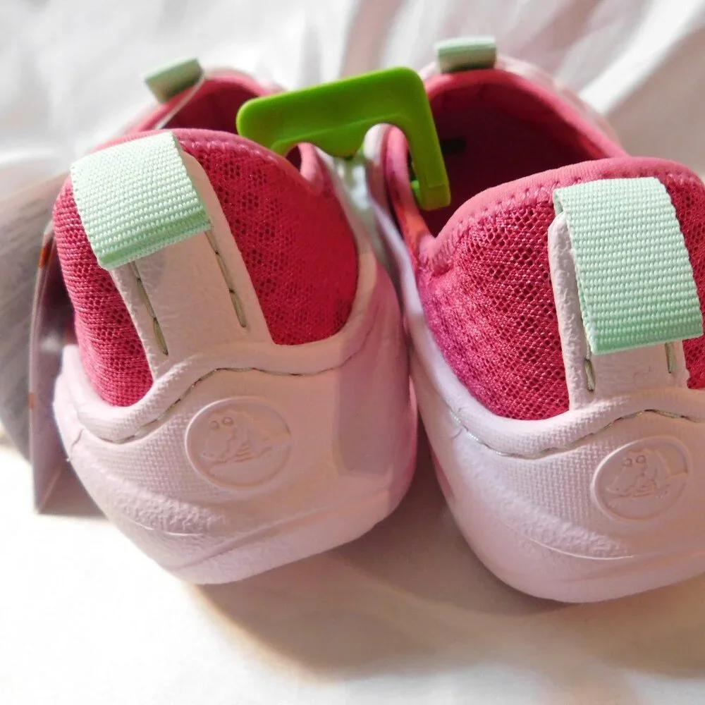 Crocs Swiftwater Splash Kids' Water Friendly Slip-On Shoes Size 2 Girls Pink NEW